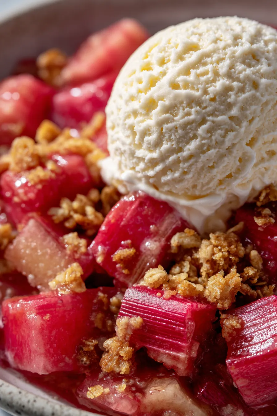 Rhubarb Crunch-scooped-icecream