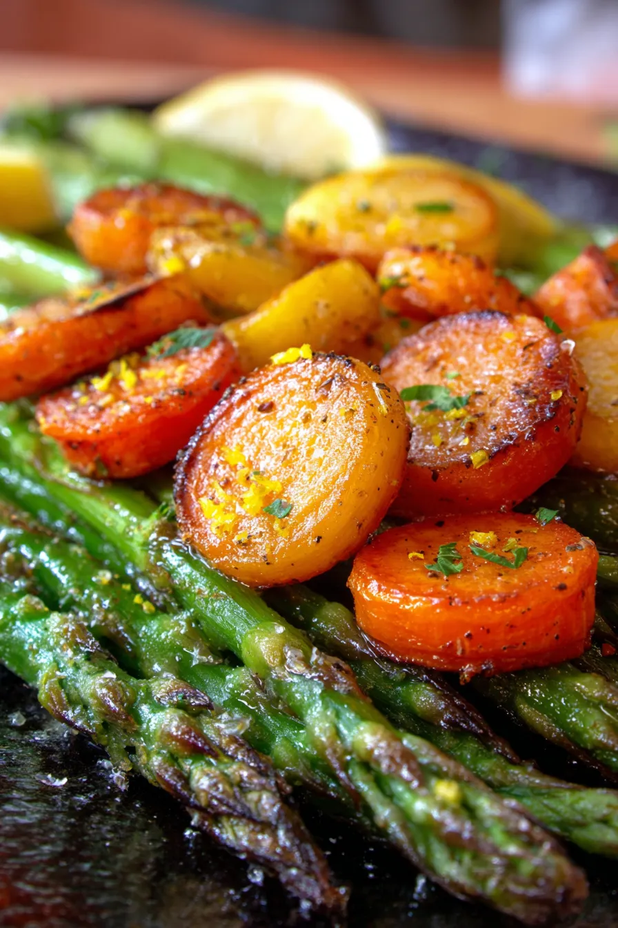 Roasted Asparagus & Carrots – A Fresh Easter Side!-ingredients-overhead