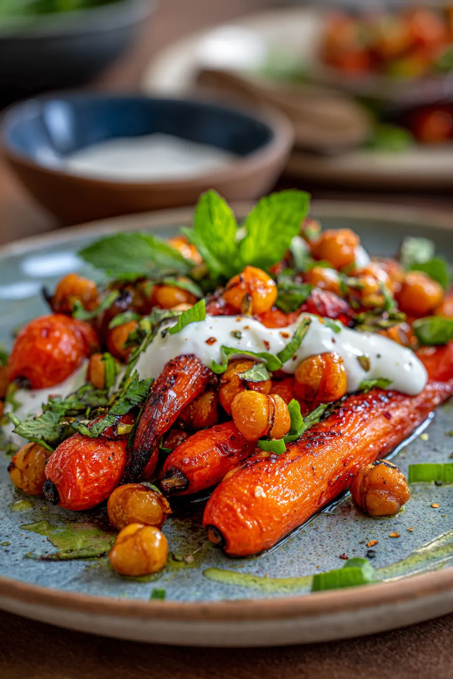 roasted carrots chickpeas-side dish