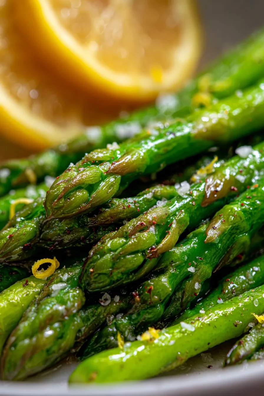 Sauteed Asparagus-lemon-garnish-vibrant