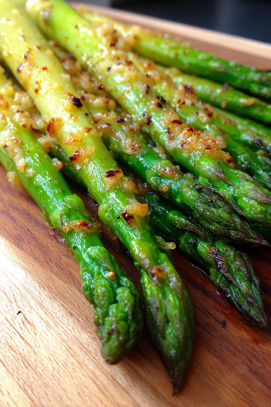 Simple Oven Roasted Parmesan Asparagus-tender-crisp-texture-closeup