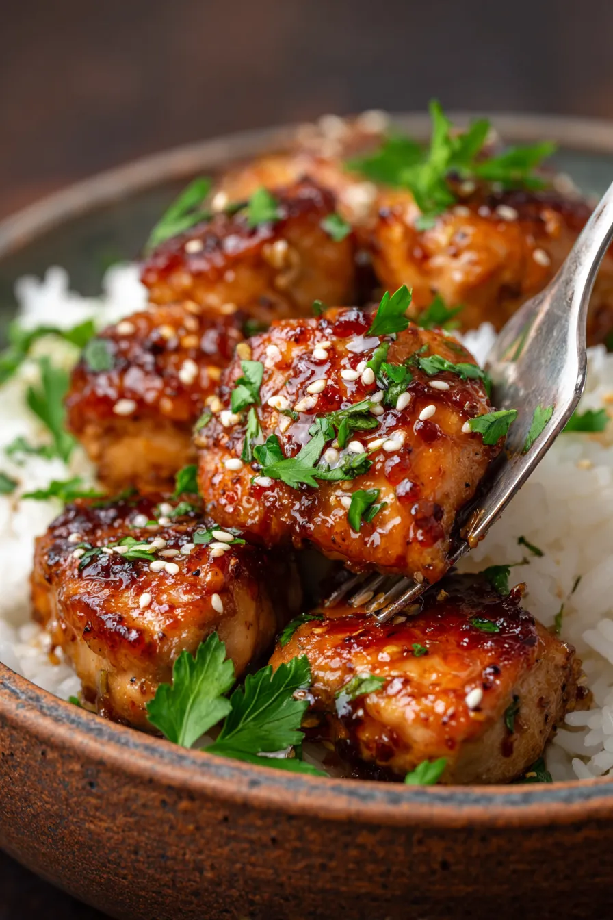 slow cooker honey garlic chicken ingredients overhead