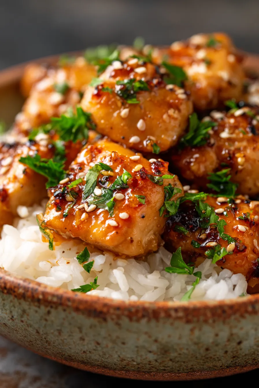 sticky honey garlic chicken texture