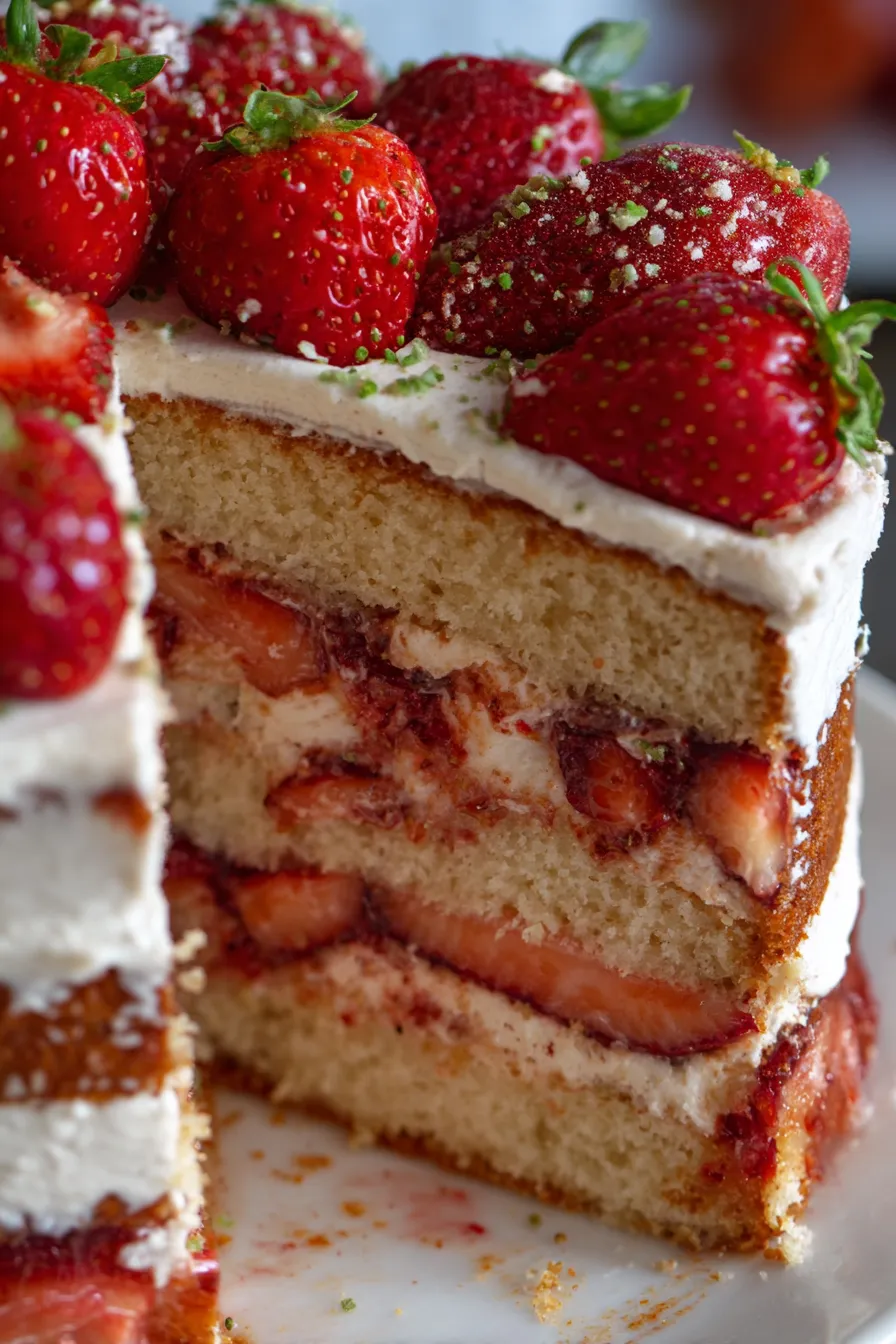 Strawberry Cake Recipe-frosting-texture