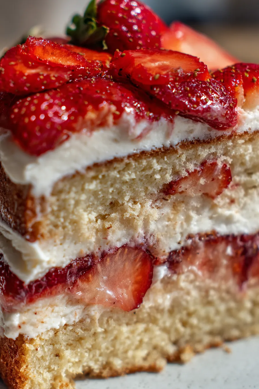 Strawberry Cake Recipe-ingredients-overhead