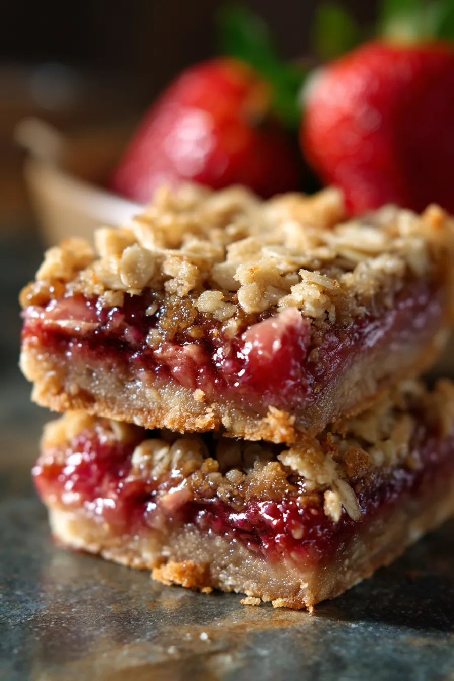 Strawberry Oatmeal Crumble Bars-ingredients-assembly