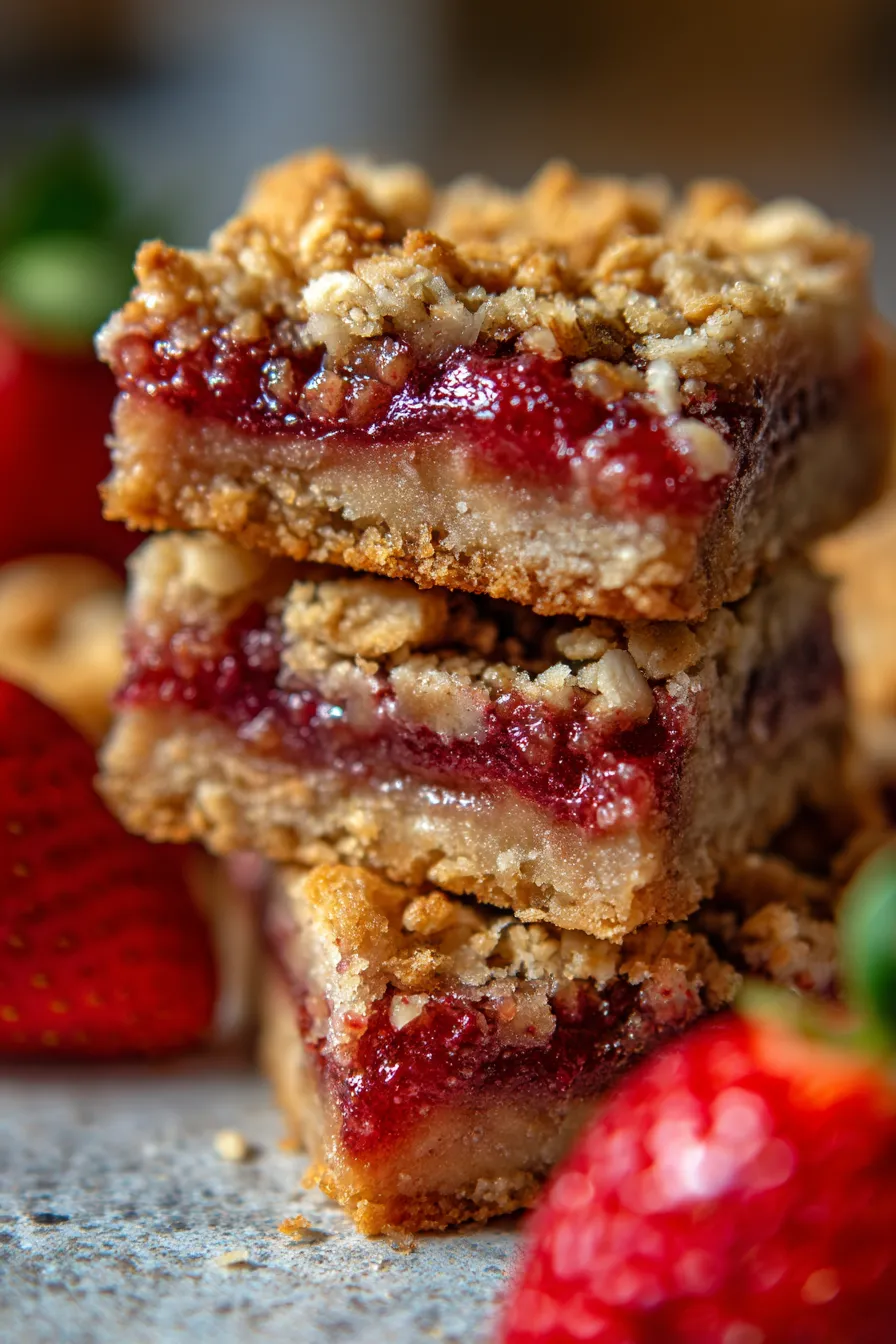 Strawberry Oatmeal Crumble Bars-slice-plate